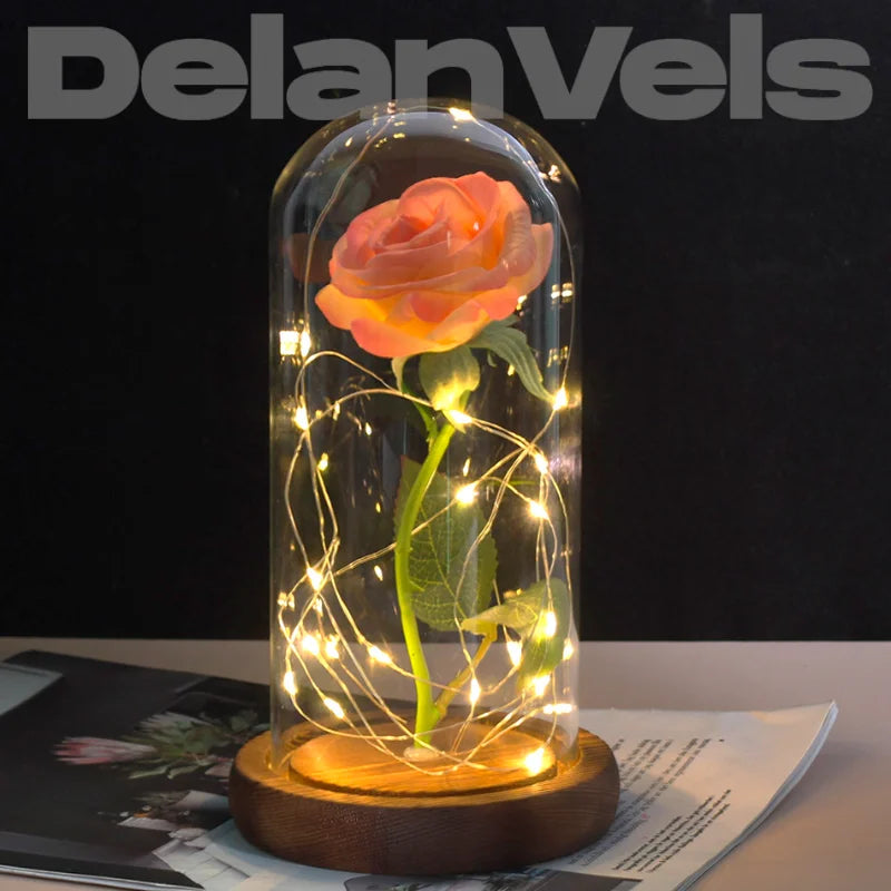 Rosa Eterna® Cúpula Vidro com LED