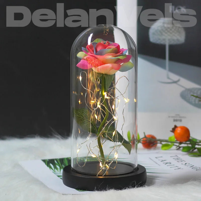 Rosa Eterna® Cúpula Vidro com LED
