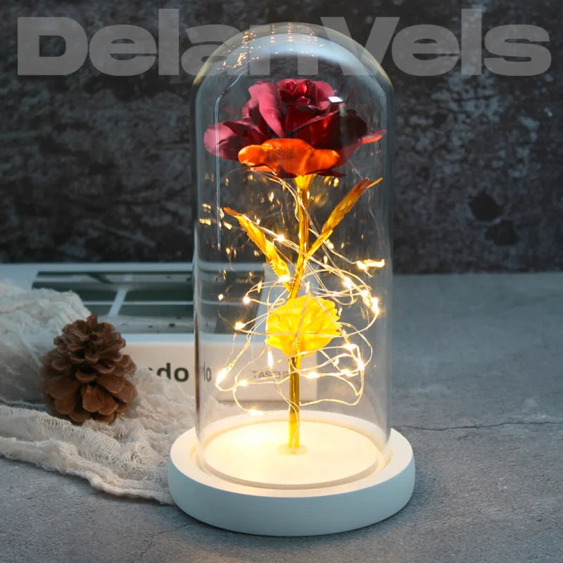 Rosa Eterna® Cúpula Vidro com LED